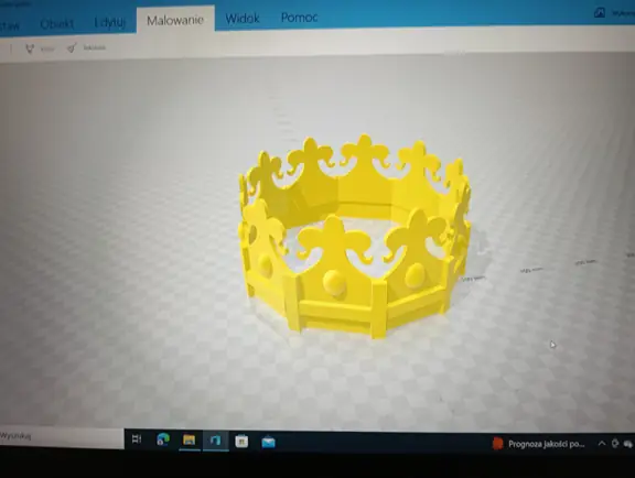 zaprojektowany model 3D korony