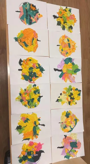 Zestawienie prac przedstawiających jesienne listki