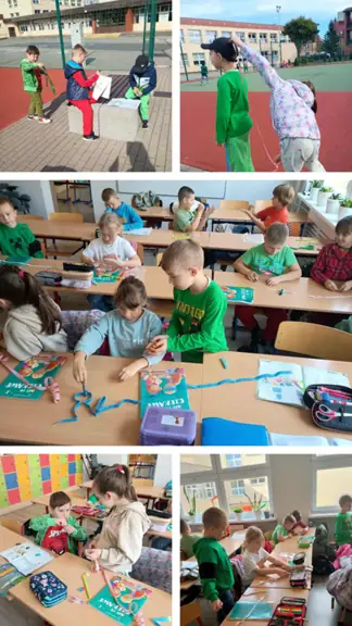 Lekcja matematyki w klasie 2a, mierzenie miarką krawiecką