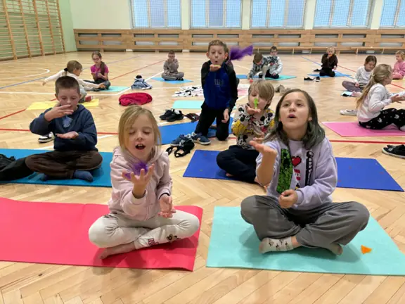 joga na sali gimnastycznej