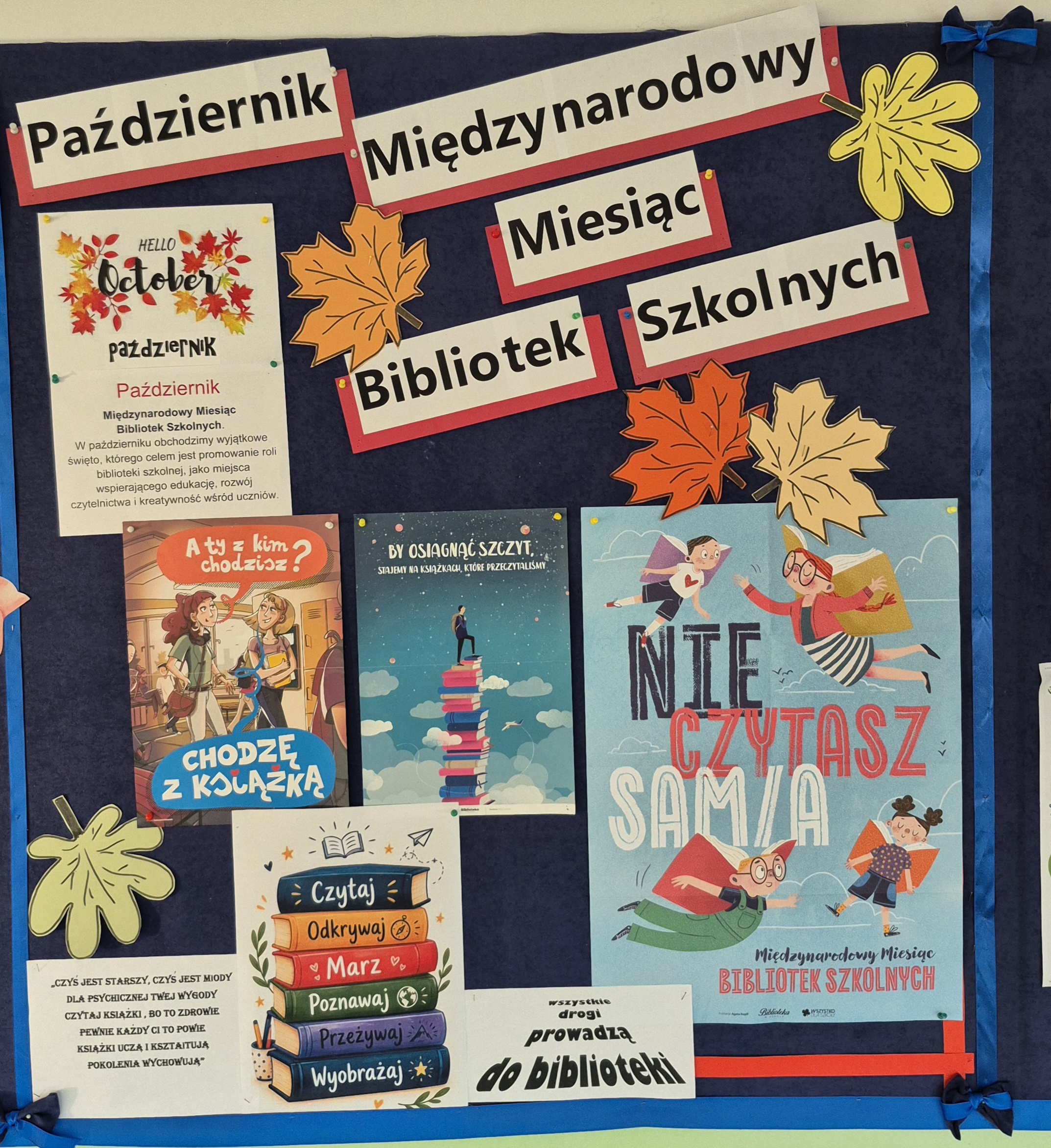 Gazetka szkolna  z okazji Międzynarodowego Miesiąca Bibliotek Szkolnych