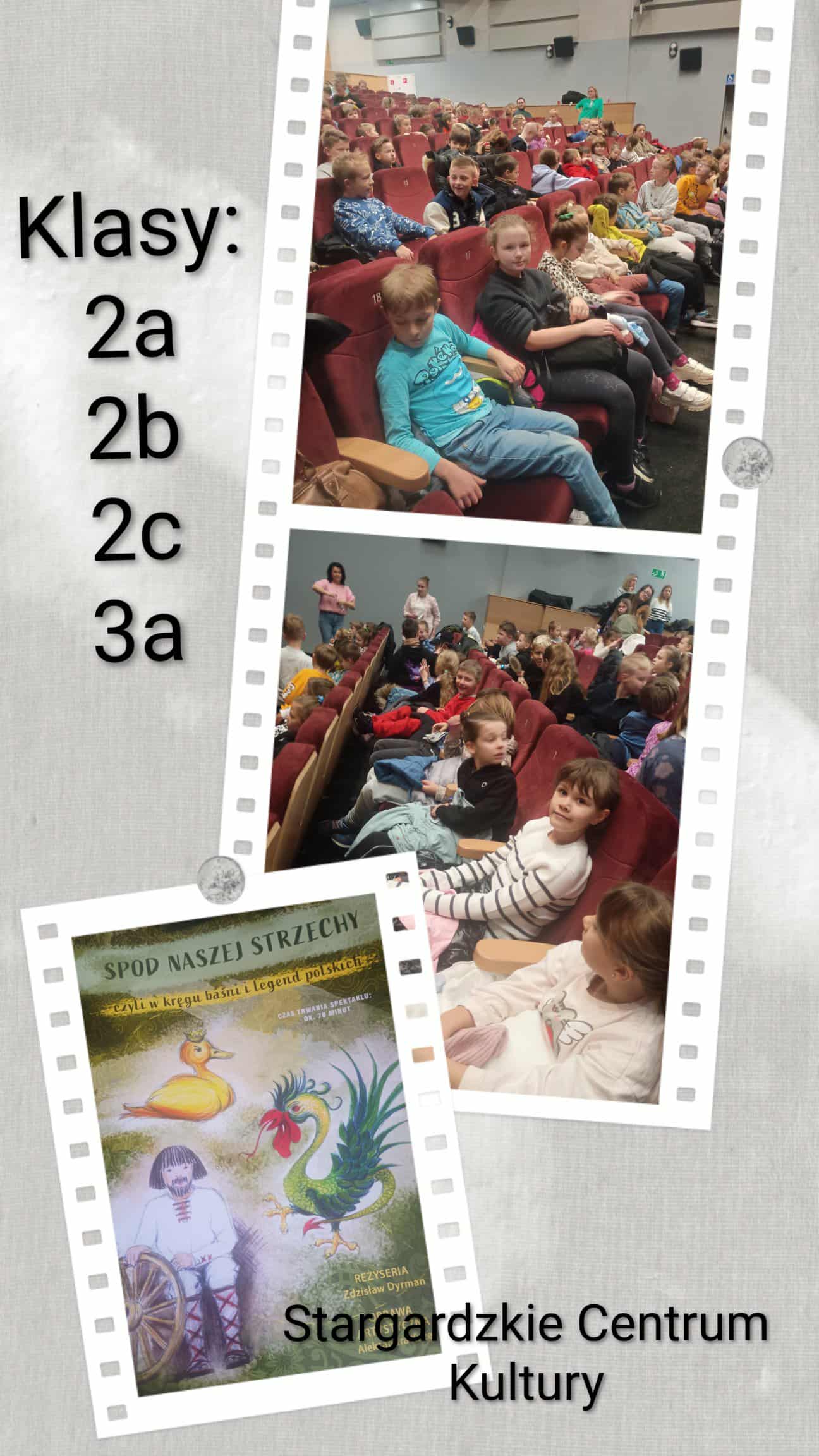 Uczniowie klas drugich i trzeciej a podczas spektaklu w Stargardzkim Centrum Kultury