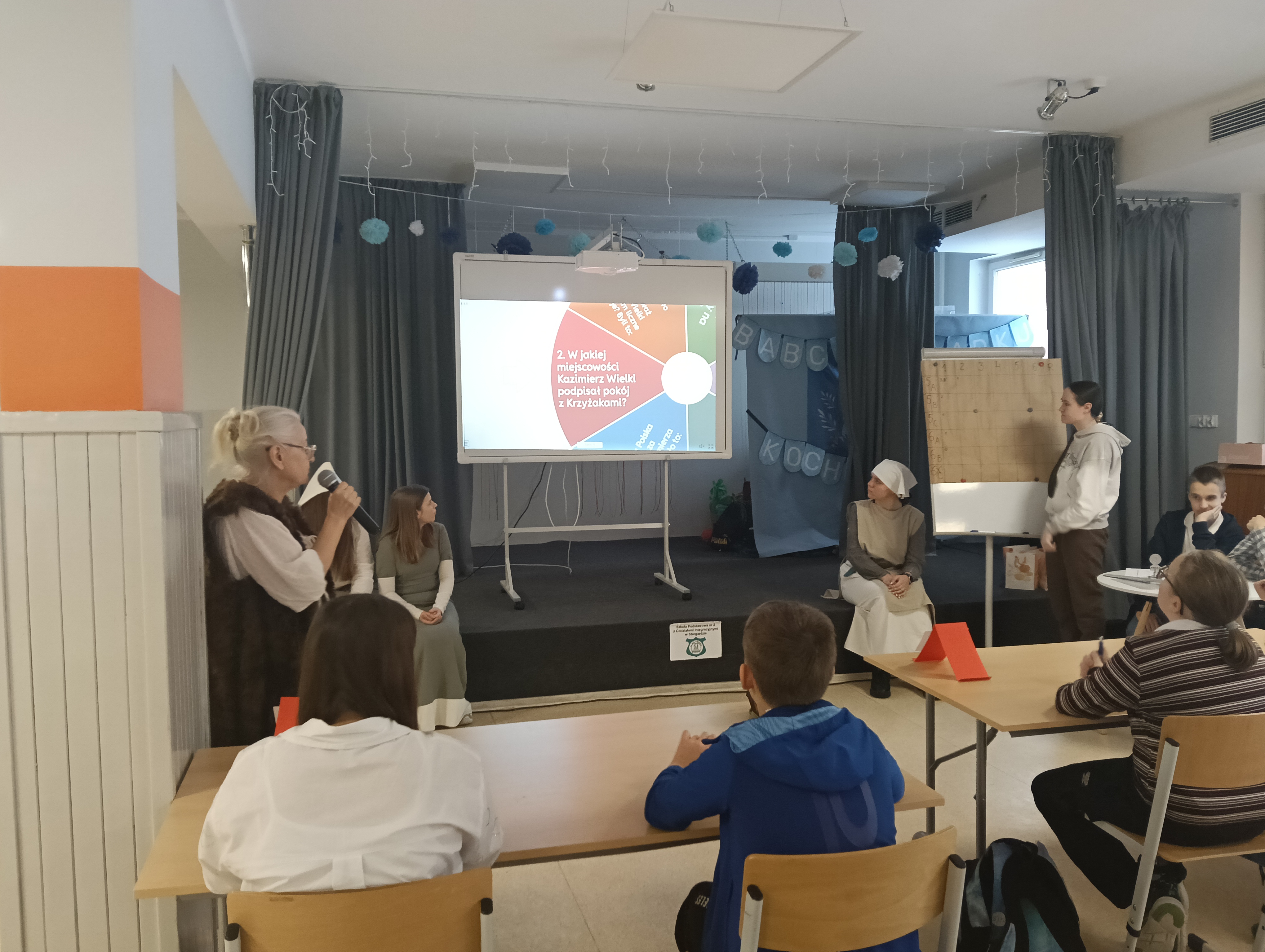 grupa uczestników mierzy się z pytaniami konkursowymi