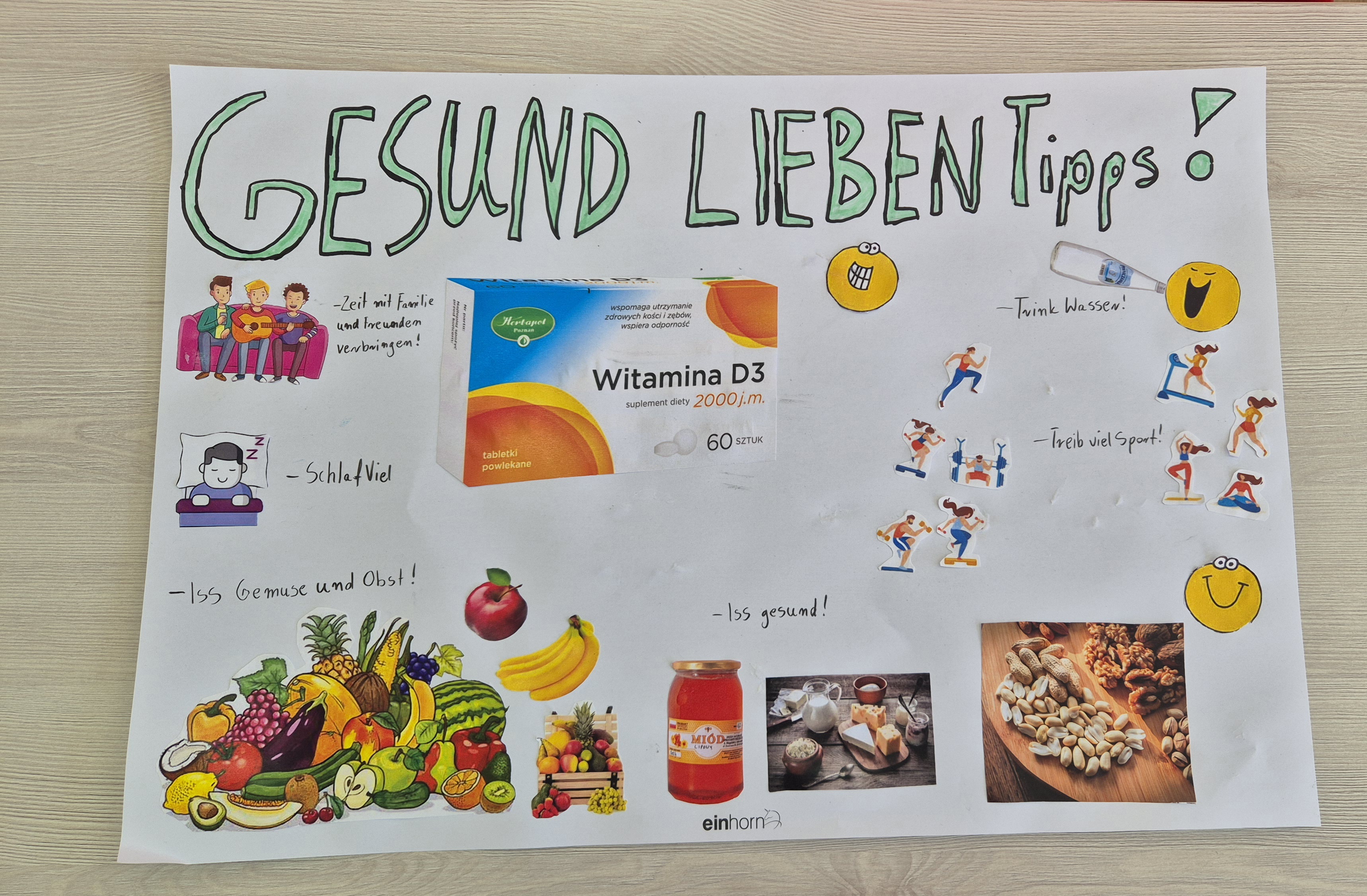 Plakat dotyczący zdrowego trybu życia